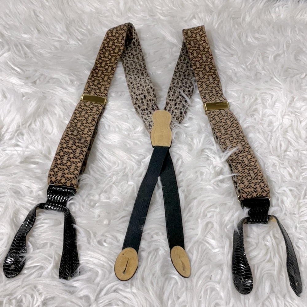 MARTIN Dingman suspenders embossed leather solid brass hardware adjustable men’s